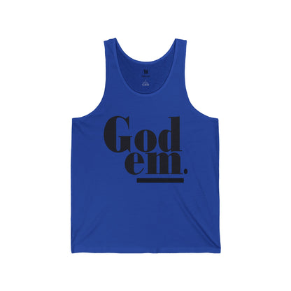 Godem Unisex Jersey Tank (True Royal/Black)