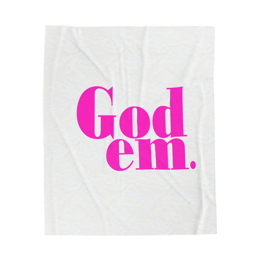 Godem Plush Blanket (White/Pink)