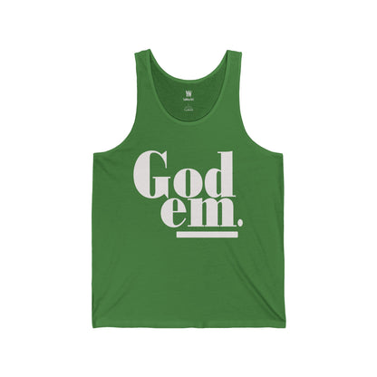 Godem Unisex Jersey Tank (Forest Green/White)