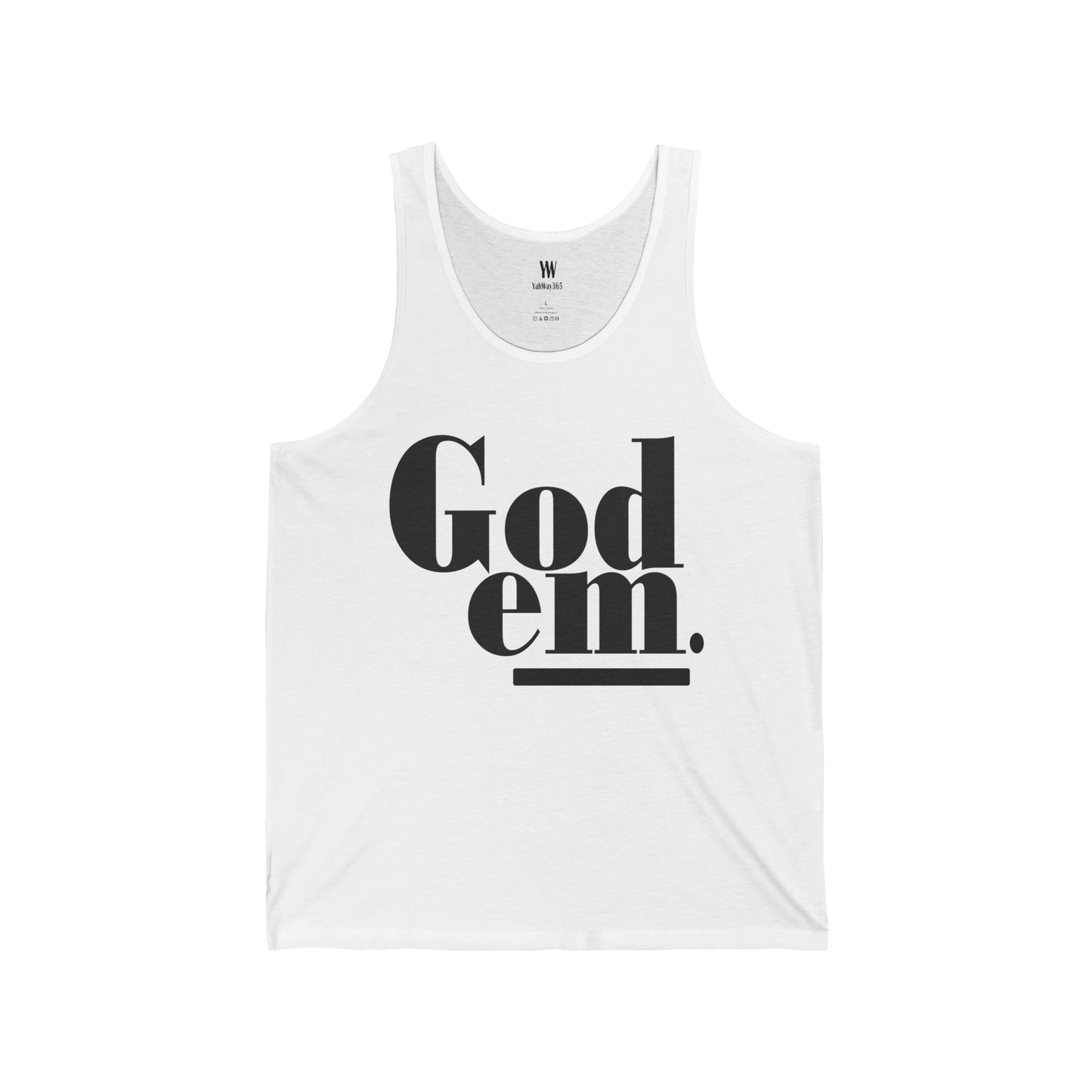 Godem Unisex Jersey Tank (White/Black)