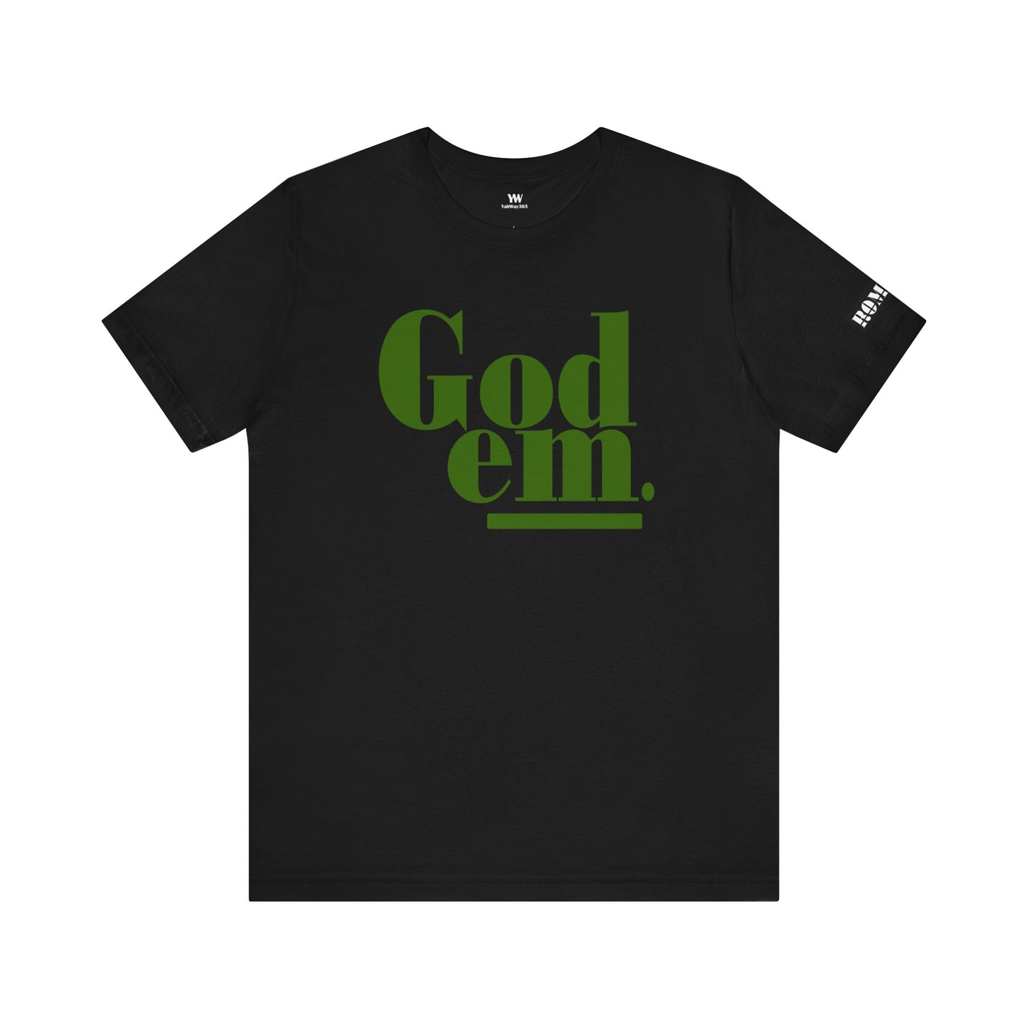 Godem Unisex Jersey Short Sleeve Tee (Black/Forest Green)