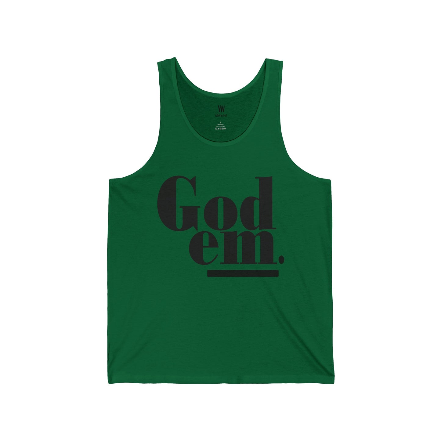 Godem Unisex Jersey Tank (Kelly Green/Black)