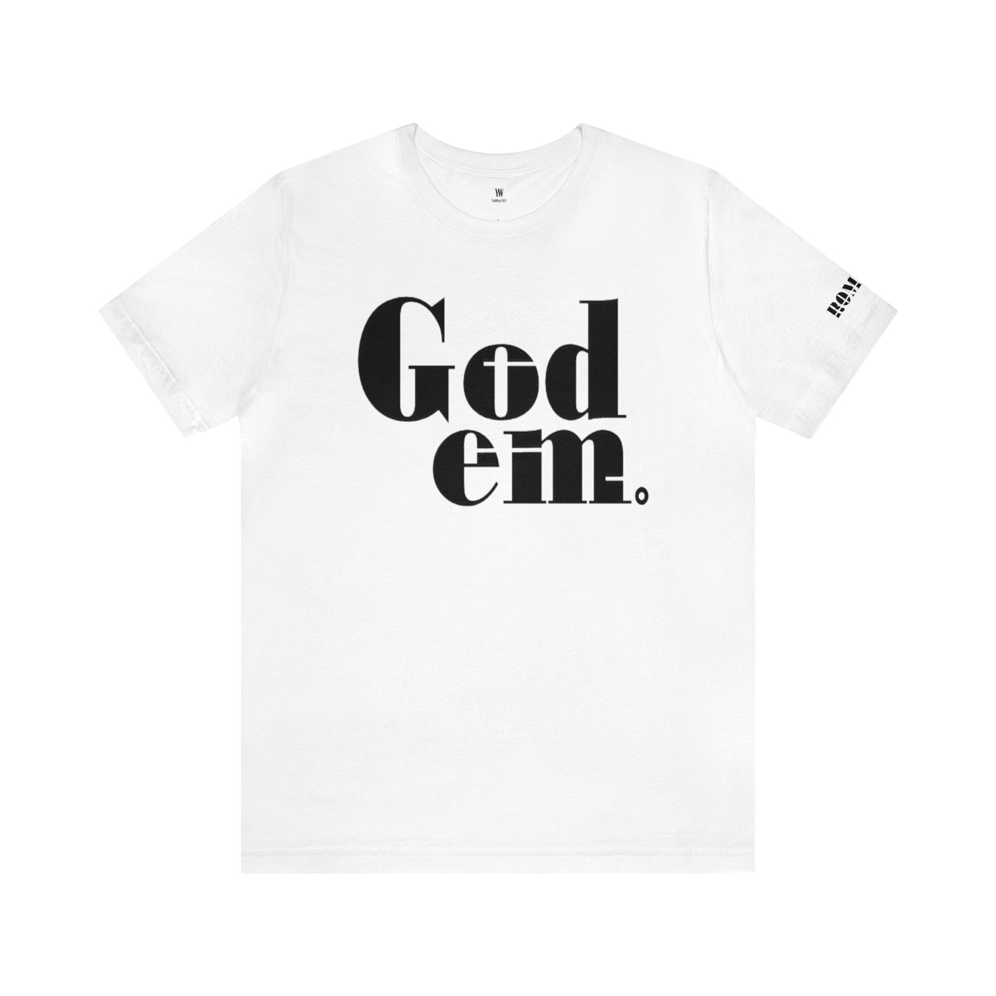 Godem Unisex Jersey Short Sleeve Tee White/Black