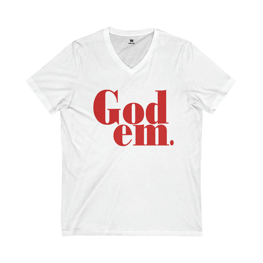 Godem Unisex Jersey Short Sleeve V-Neck Tee