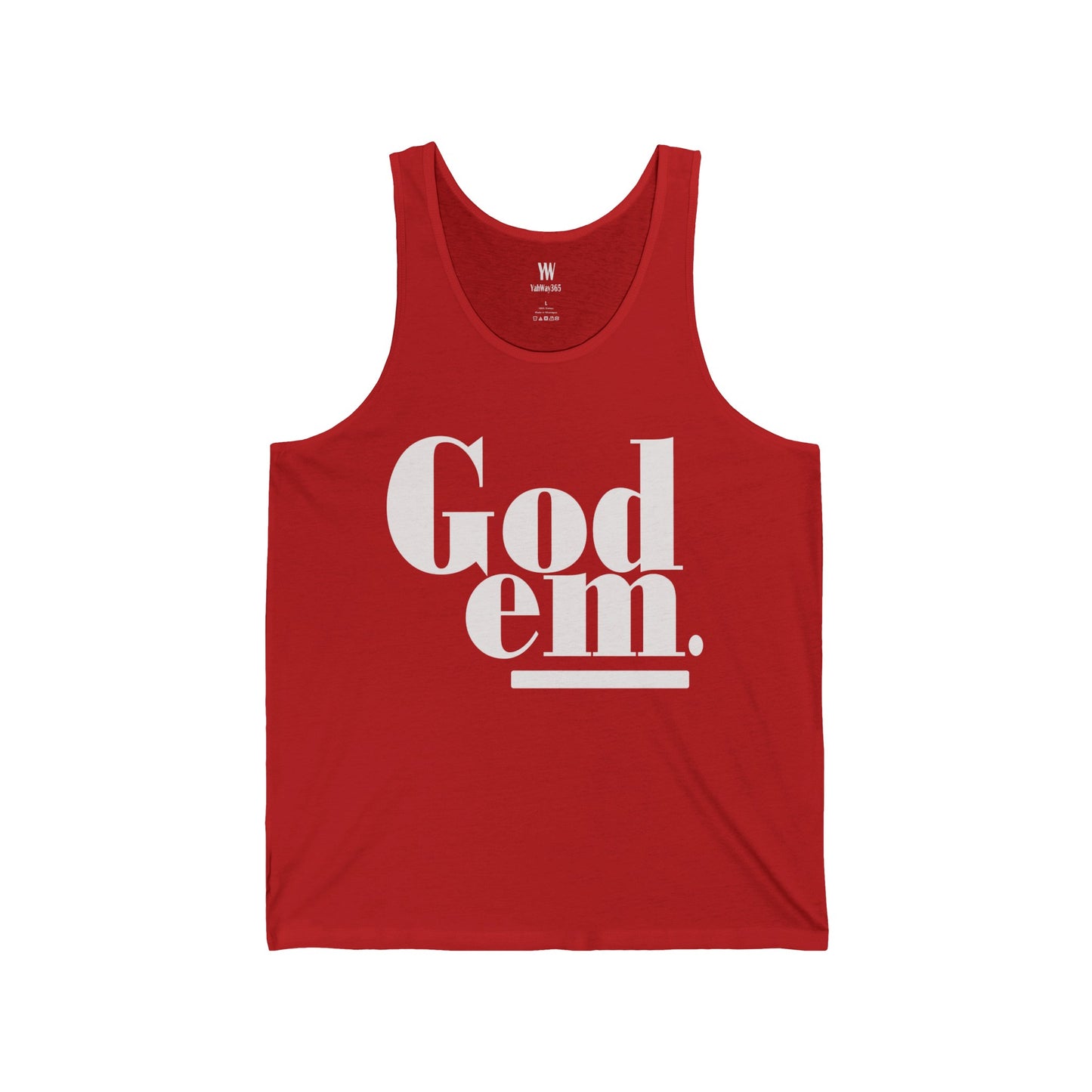 Godem Unisex Jersey Tank (Red/White)