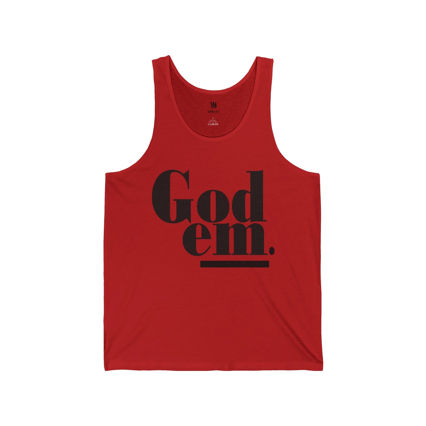 Godem Unisex Jersey Tank (Red/Black)