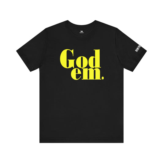 Godem Unisex Jersey Short Sleeve Tee (Black/Yellow)