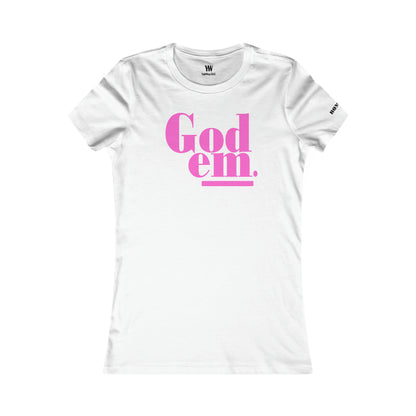 Godem Women's Tee (White/Deep Light Pink)