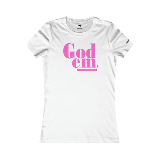 Godem Women's Tee (White/Deep Light Pink)