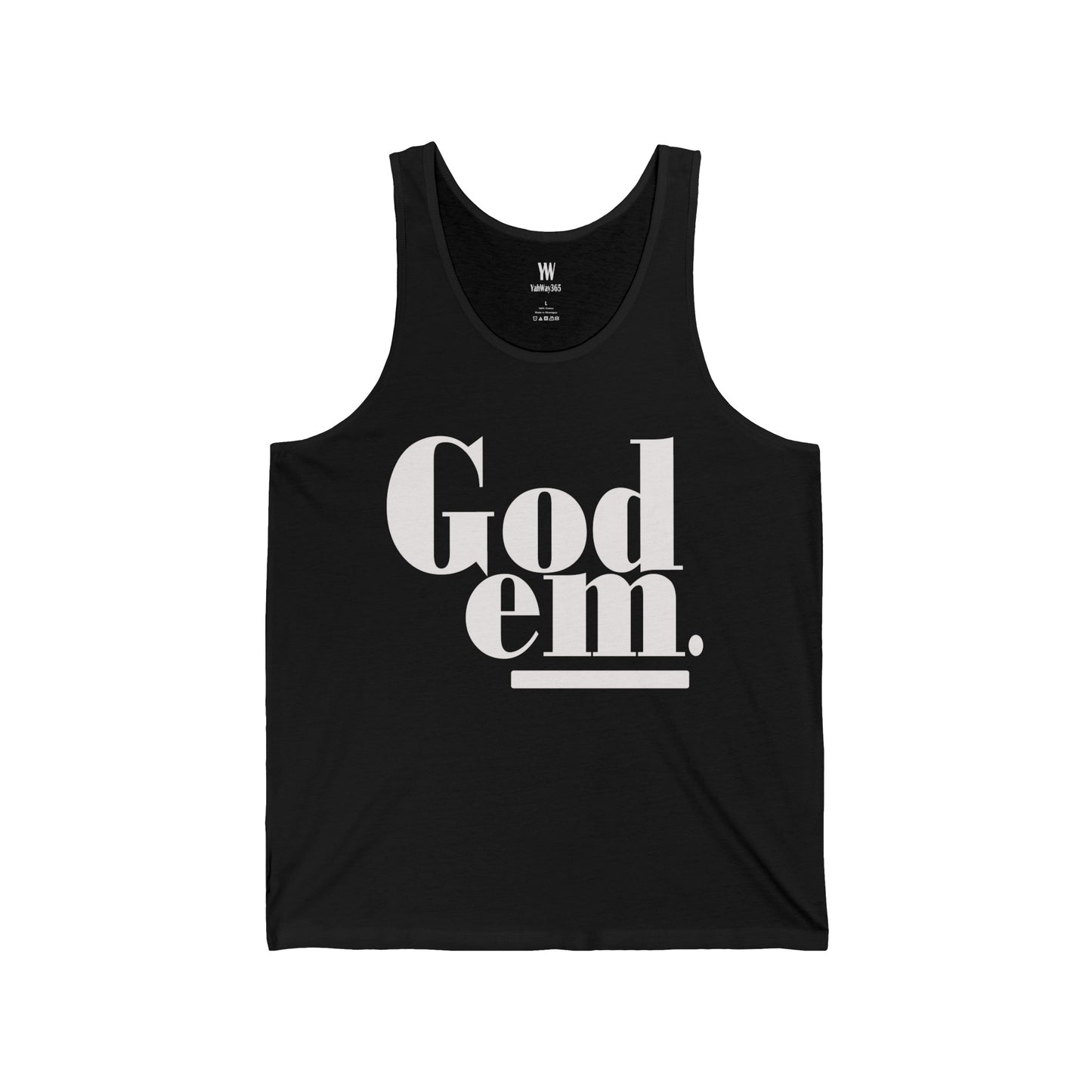 Godem Unisex Jersey Tank (Black/White)