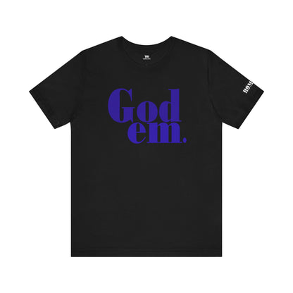 Godem Unisex Jersey Short Sleeve Tee (Black/Blue)