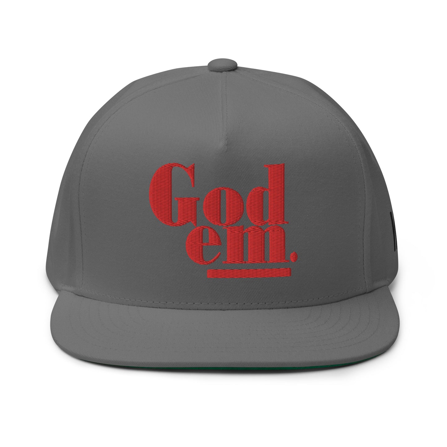 Godem Flat Bill Cap (Grey/Red)