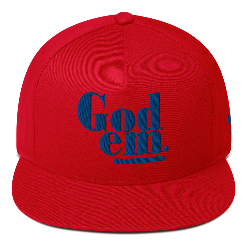 Godem Flat Bill Cap (Red/Blue)