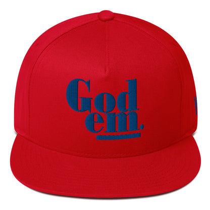 Godem Flat Bill Cap (Red/Blue)