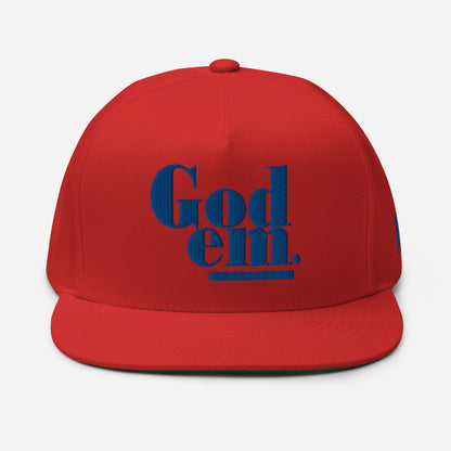 Godem Flat Bill Cap (Red/Blue)